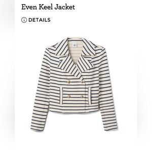 CAbi Even Keel Striped Jacket - Cream and Blue